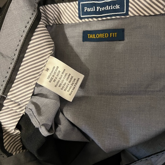 Paul Fredrick Men’s Charcoal colored Dress Pants size 36x30.5 - Picture 5 of 6